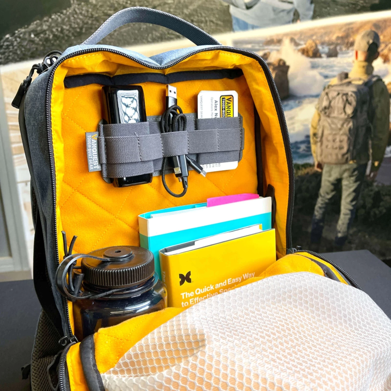 Carry water bottles on the inside of your backpack