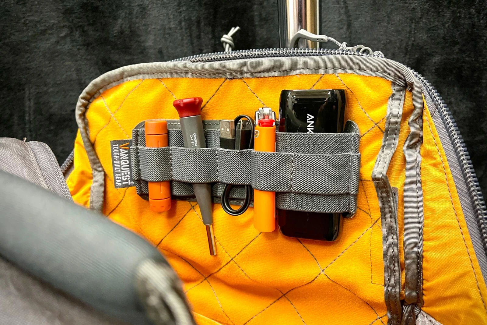Hook - backed pouches for inside organization of loop - lined bags