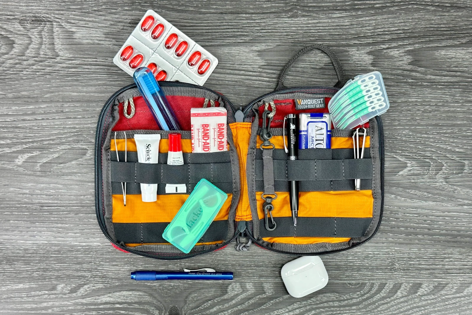 Organizer pouches for small supplies & EDC accessories.